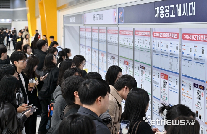 [포토] 채용공고게시대에 몰린 구직자들