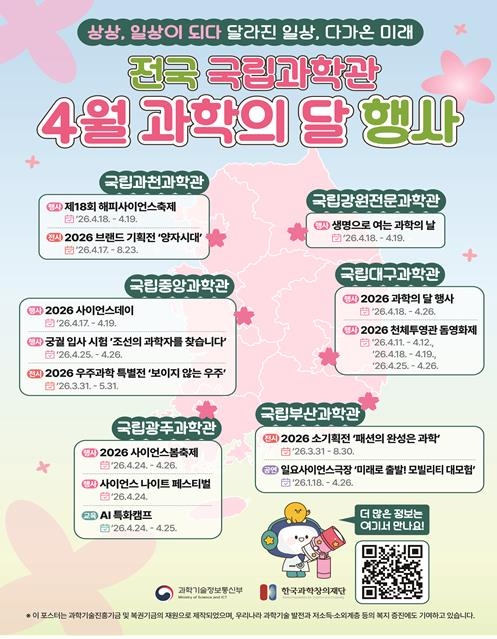 전국 국립과학관 4월 과학의 달 행사 / 과기정통부