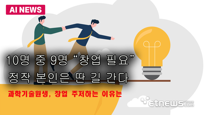 과기원생 10명 중 9명 “창업 필요”…정작 본인은 딴길 간다