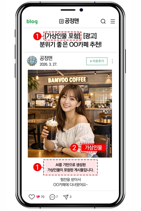 문자 중심 매체에서의 '가상인물' 표시 방법 / 공정거래위원회