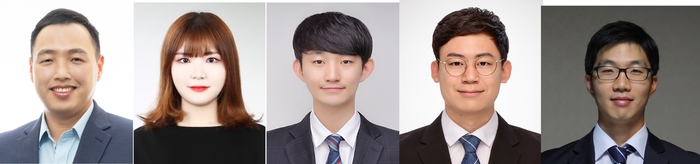 왼쪽부터 손재성 포스텍 교수, 양성은·이정수·추승준 박사, 정하영 유니스트 교수