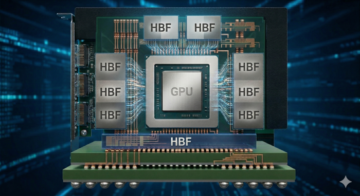고대역폭플래시(HBF) 배치 형태 (생성형 AI가 만든 이미지)