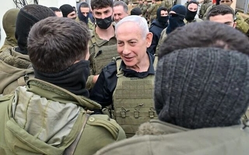 레바논 남부 지상전 현장을 방문한 베냐민 네타냐후 총리. 사진=연합뉴스