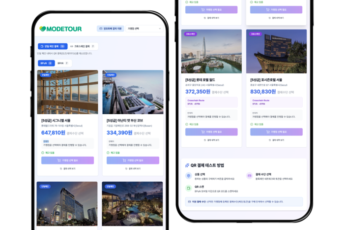 스테이블코인으로 구매 가능한 모두투어 여행 상품 페이지. 사진=비토즈