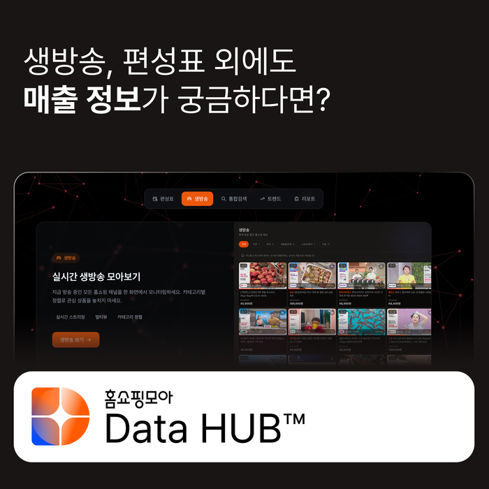 버즈니, '홈쇼핑모아 데이터허브' 베타 오픈…홈쇼핑 데이터 통합 제공