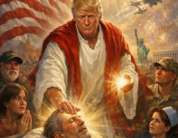 도널드 트럼프 미국 대통령이 12일(현지시간) 자신의 소셜미디어에 올린 인공지능 생성 이미지. 게시글은 이튿날 오전 삭제됐다. 사진=트루스 소셜 캡처