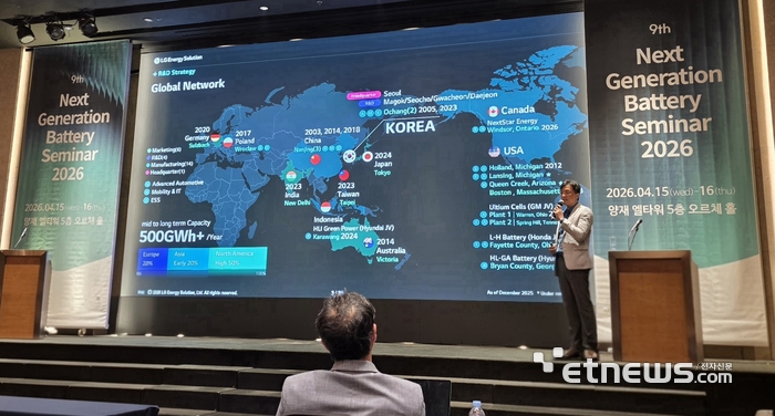 LG에너지솔루션·삼성SDI·SK온 배터리 3사는 15일 서울 양재 엘타워에서 열린 SNE리서치 주관 'NGBS 2026'에서 시장 재편에 대응한 연구개발(R&D) 전략과 차세대 기술 방향을 공개했다.