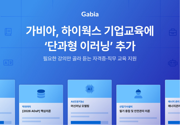 가비아, 하이웍스 기업교육에 '단과형 이러닝' 추가