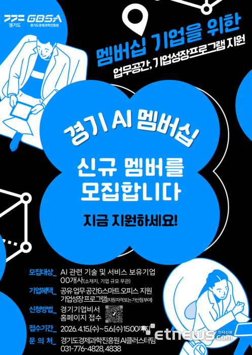 경기도, AI 멤버십 기업 50개사 이상 모집…클러스터 인프라 지원