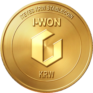 I-WON 코인 공식 디자인] 헥사곤 형태의 견고한 심볼과 골드컬러 디자인으로 구현된 'I-WON' 코인