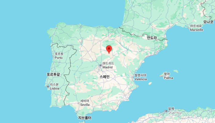 스페인 소리아주 아레니야스 위치. 사진=구글맵 캡처