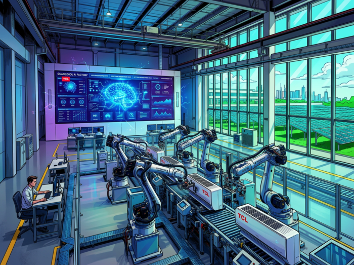 TCL이 중국 광저우에 AI 기반 에어컨 스마트 공장을 가동했다. 사진 =AI 생성 이미지