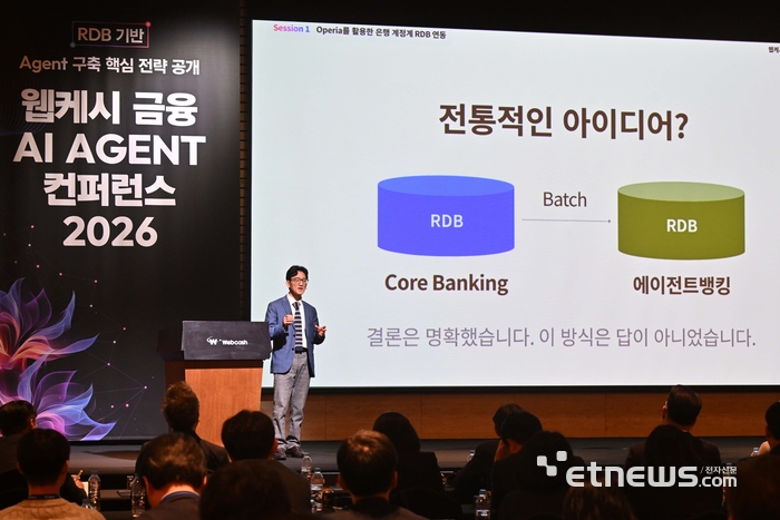 [포토] 장분호 웹케시 AI 뱅킹 리더 상무, 'Y은행 AI 에이전트뱅킹 구축 사례'