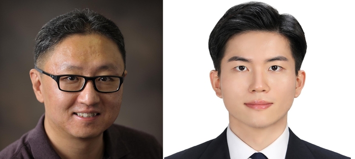 김석 포스텍 기계공학과 교수(왼쪽)와 통합과정 이상엽 씨