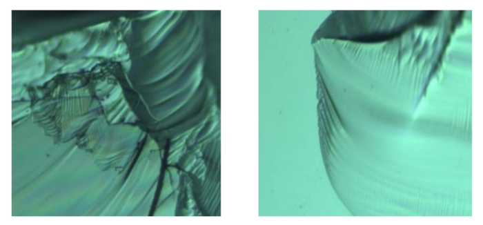 반도체 유리기판 미세 크랙으로 인한 깨짐 현상(사진=테크서치인터내셔널,벨트로닉스 발췌)