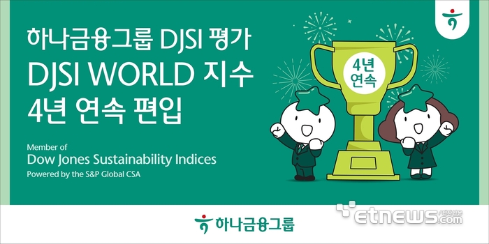 하나금융, 'DJSI 월드지수' 4년 연속 편입...글로벌 ESG 선도