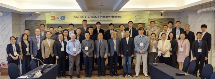 지난달 서울에서 열린 ISO/IEC JTC 1 SC 6 서울 플레너리 회의 단체사진. 〈사진 KETI 제공〉