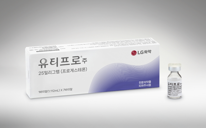 LG화학의 피하주사형 프로게스테론 제제 신제품 유티프로(사진=LG화학)