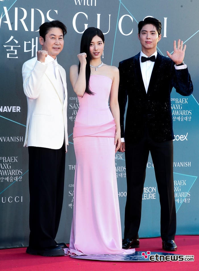[ET포토] 신동엽-수지-박보검, '보기만해도 완벽한 케미'