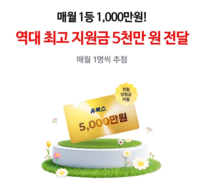 롯데멤버스, '유록스' 프로모션 트럭 구매 지원금 5000만원 전달