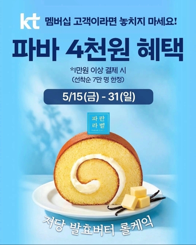 파리바게뜨, KT 멤버십 고객 대상 최대 4000원 할인 행사
