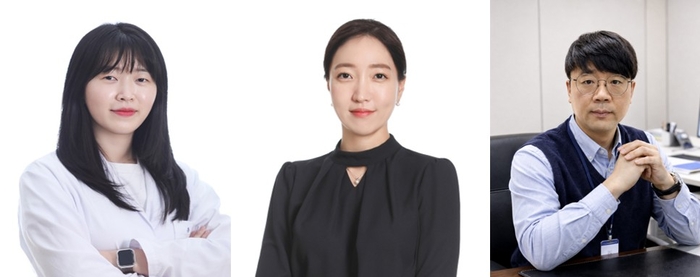 왼쪽부터 제1저자 송현복 연구원, 교신저자 정슬기 박사, 김호명 박사.