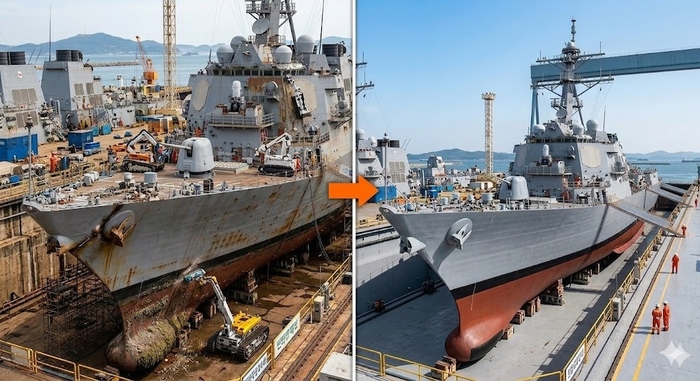 스마트 함정 MRO 기술 시연 AI 이미지.