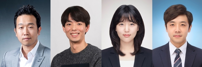 복합 광소재를 개발한 UNIST 연구팀(왼쪽부터 이지석 교수, 박정훈 교수, 류채영 연구원, 유병천 연구원)