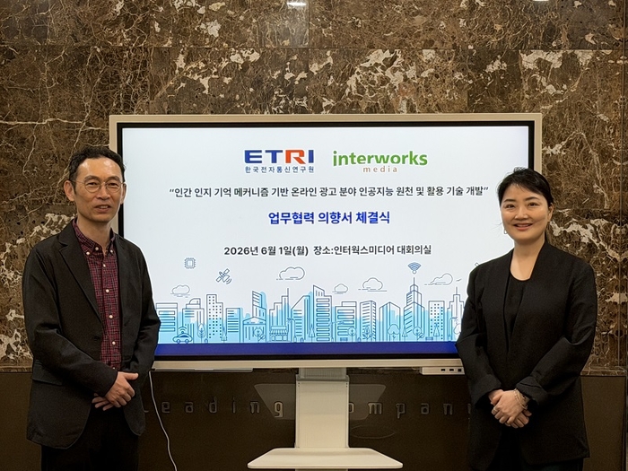 인터웍스미디어-ETRI, 인간 인지 기반 기억 메커니즘 적용한 차세대 AI 광고 플랫폼 공동개발