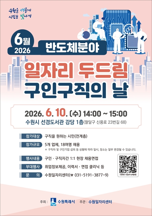 수원시, 반도체 일자리 행사…5개 기업서 18명 채용