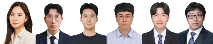 왼쪽부터 강지연 교수(교신저자), 조재범 석사(제1저자), 김기현 박사과정생, 하준형 울산과학기술원(UNIST) 기계공학과 교수, 류강현 한국과학기술연구원(KIST) 박사, 강민구 빛고을전남대학교병원 교수.