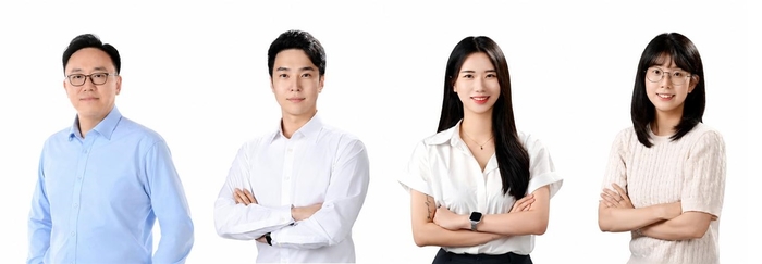 (왼쪽부터) 강동우 교수, 이영기 교수, 김근혜 박사과정생, 권인아 연구원(사진=가천대)