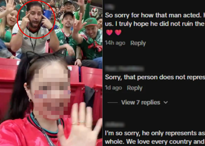 한국인 인플루언서가 2026 북중미 월드컵 응원을 위해 방문한 멕시코에서 인종차별을 당하는 모습과 대신 사과하는 멕시코 네티즌. 사진=인스타그램 캡처