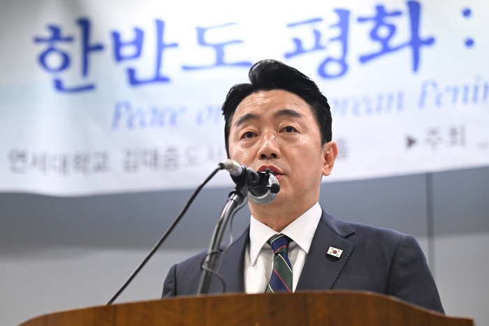 6ㆍ15 남북정상회담 기념식, 축사 대독하는 강훈식 비서실장. 연합뉴스