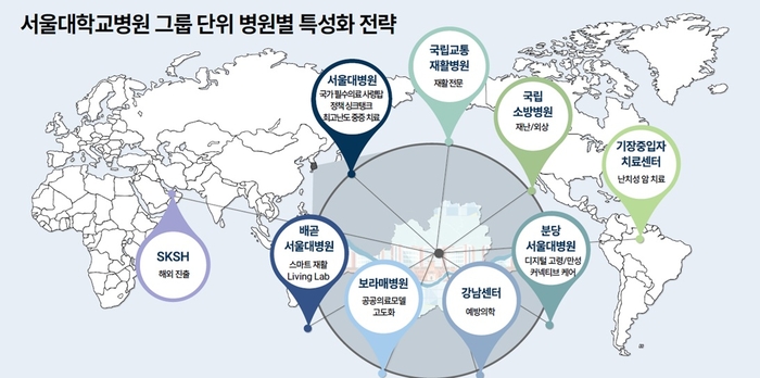 서울대병원 그룹 단위 병원별 특성화 전략 (자료=서울대병원)