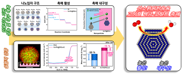 AI 예측 기반 고활성·고내구 연료전지 촉매 설계 개념도. (서민호 교수)