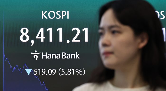 코스피, 8800선에서 출발해 장중 8100선까지 밀려