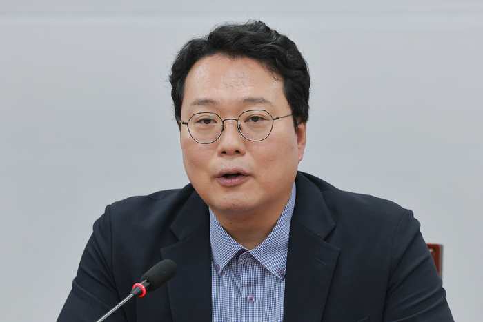 개혁신당 최고위원회의에서 발언하는 천하람 원내대표. 연합뉴스