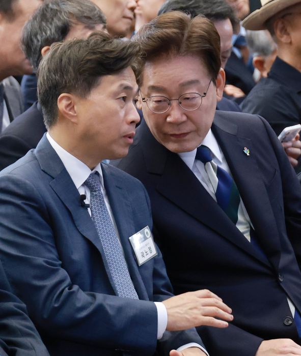 이재명 대통령과 곽노정 SK하이닉스 대표. 연합뉴스