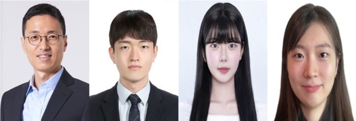 (왼쪽부터) 포스텍 인공지능대학원 이남훈 교수, 통합과정 정진석, 석사과정 송민경·정현지 씨