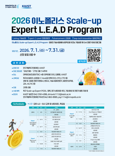 2026년 이노폴리스 Scale-up Expert L.E.A.D 프로그램 포스터