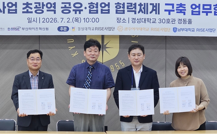 호남대학교 앵커사업단은 2일 경성대학교 건학기념관 경동홀에서 경성대학교 지역혁신중심 대학지원체계(RISE)사업단 및 광주여자대학교·남부대학교 앵커사업단과 성과공유 워크숍을 개최하고 초광역 지역혁신 협력을 위한 업무협약(MOU)을 체결했다.