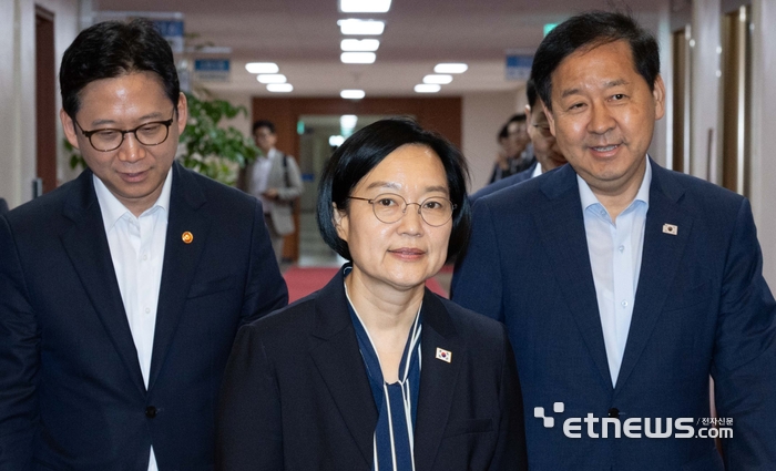 [포토] 한 총리와 두 부총리