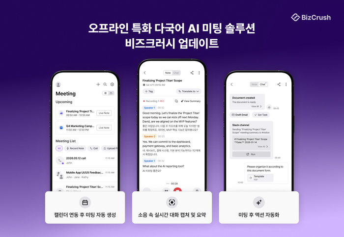 비즈크러시, 오프라인 특화 다국어 AI 미팅 솔루션 대규모 업데이트