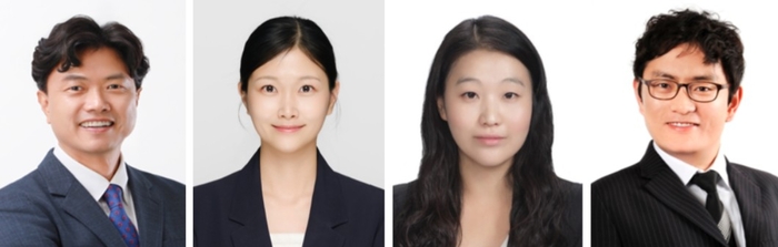 MOF 기반 다기능 섬유 전자소자를 개발한 (왼쪽부터)부산대학교 이형우 교수, 한국재료연구원 조은영 박사, 이희정 박사, 송명관 박사.