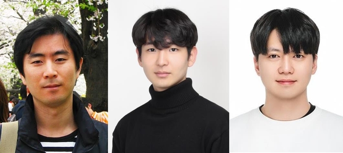(왼쪽부터) 고려대 컴퓨터학과 허준범 교수, 고려대 정보보안시스템연구실(ISS Lab) 최경록·이웅희 연구원(공동 제1저자)(사진=고려대)