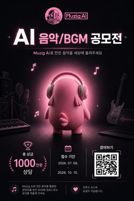 뮤직AI, 생성형 AI 음악·BGM 공모전…10월 9일까지 접수