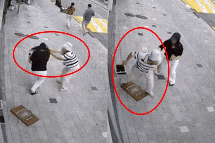 카페 사장 머리채 잡고 난동 부린 여성. 사진=폐쇄회로(CC)TV 영상 갈무리