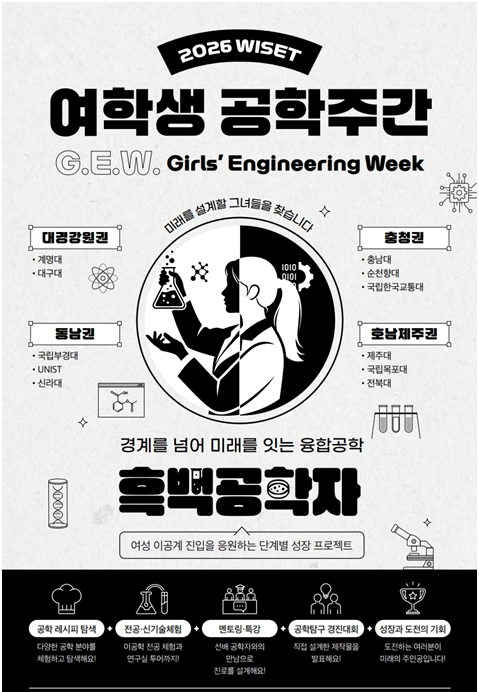 과학기술정보통신부가 오는 17일부터 31일까지 전국 11개 대학에서 한국여성과학기술인육성재단과 '2026년 여학생 공학주간'을 개최한다.(사진=과학기술정보통신부)