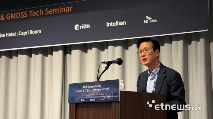 황재안 인텔리안테크 부사장이 발표를 하고 있다. 〈인텔리안테크 제공〉